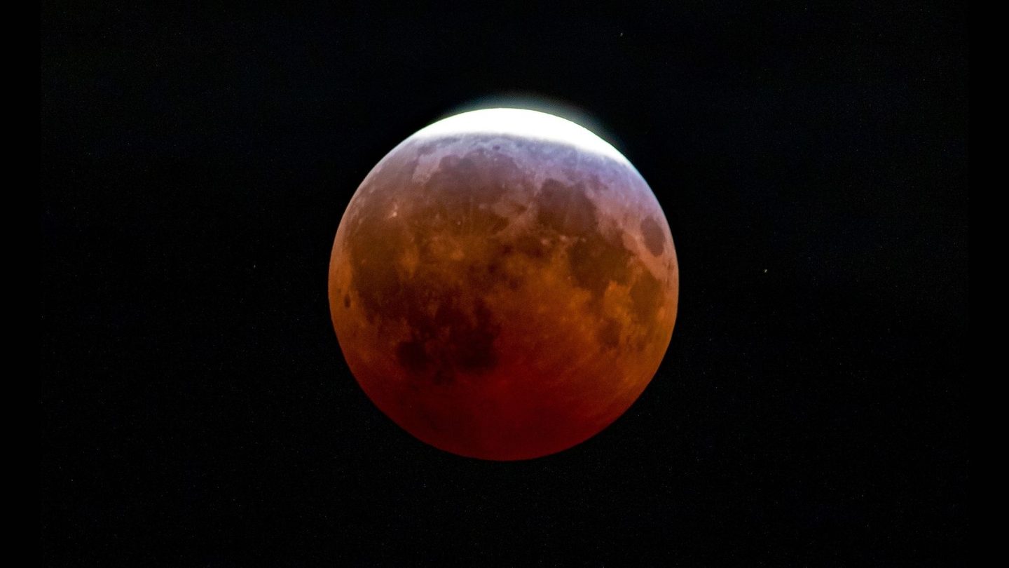Near-Total Eclipse Paints Moon Blood Red