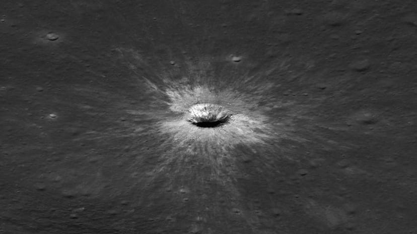 Stakes for a lunar base and Apollo footprints